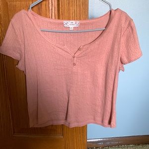 Cropped blouse, Large, Pink